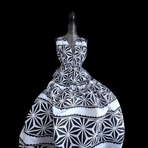 Black and White Geometric Dress